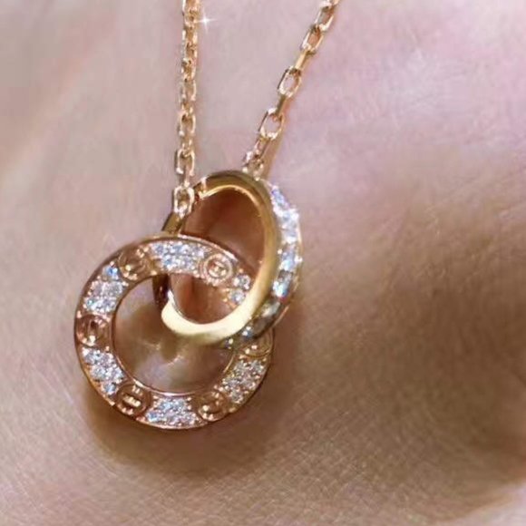 New! Love Pendant Charm Necklace Rose Gold - Picture 8 of 9